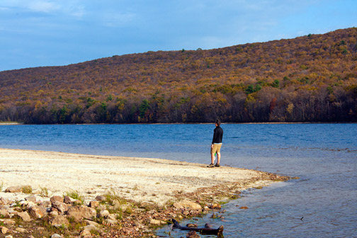 Lake-Man thinking